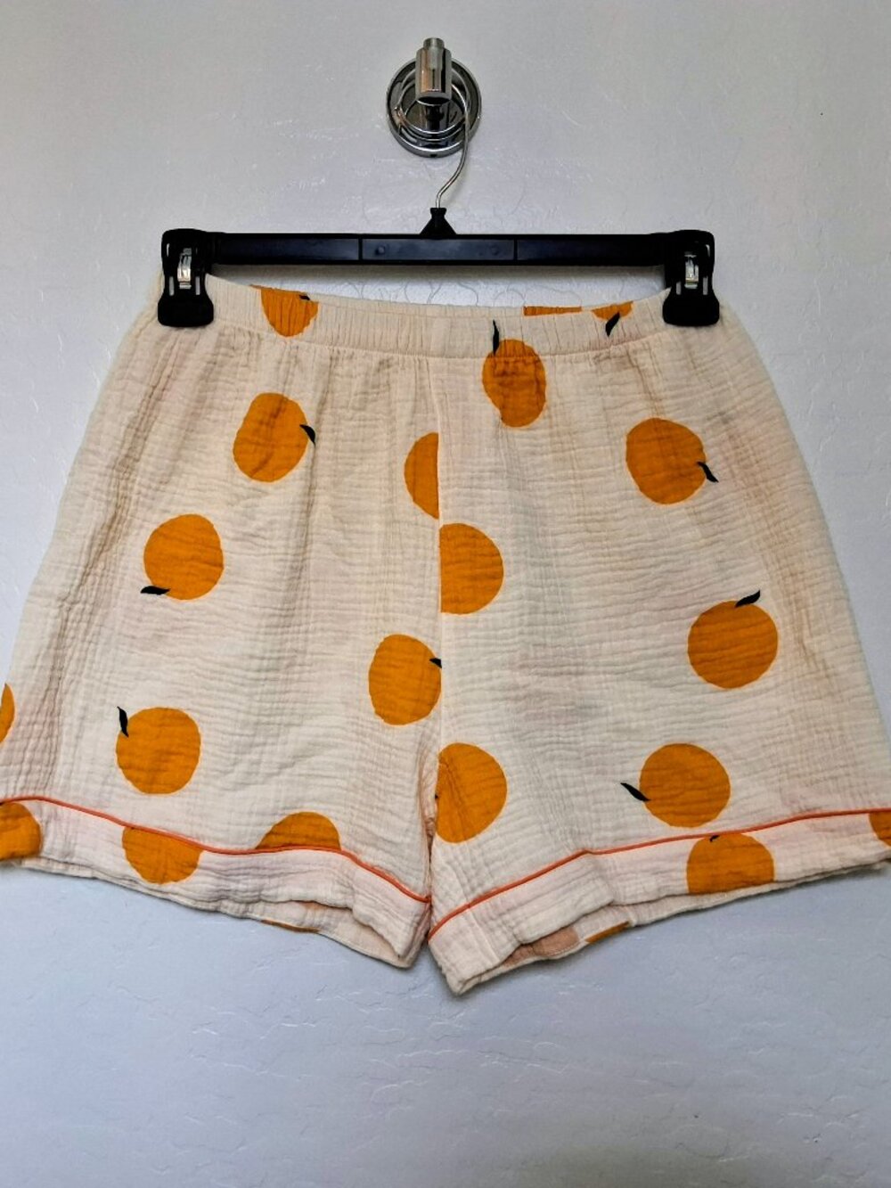 Woman's Orange Muslin Shorts